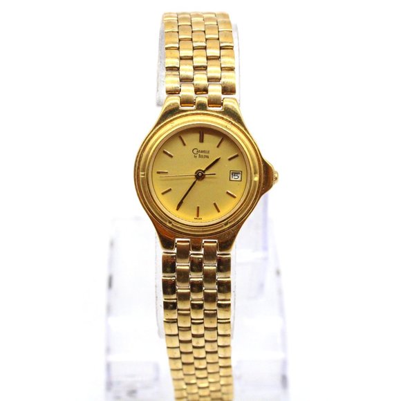 Caravelle By Bulova Watch Womens Gold Tone Stainless Steel Classic Gold Dial - Picture 1 of 8